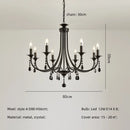 GobekUsa Black Metal Crystal Chandelier: Artistic LED Lighting for Home Decor
