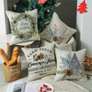 GobekUsa Cartoon Birds Christmas Pillowcase 45X45cm - Linen Sofa Cushion Cover