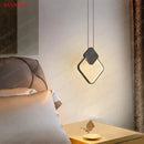 GobekUsa Black Ring Pendant Lamp Dimmable LED Ceiling Hanging Light