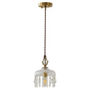 GobekUsa Crystal Glass LED Copper Pendant Lights for Bedroom Living Dining Room