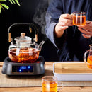 GobekUsa Glass Tea Pot With Weave Handle Heat-resistant Glass Teapot Transparent Steaming Tea Kettle