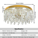 GobekUsa Crystal Ceiling Chandelier: Modern LED Round Pendant Lamp for Luxury Home Decor