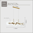 GobekUsa Black Gold Molecule Glass Ball Chandelier Modern Loft Lamp Living Room Kitchen Island Light