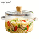 GobekUsa Heat-Resistant Glass Cooking Pot with Lid - 1.6L | Versatile Soup and Stock Pot