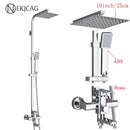 GobekUsa Black Stainless Steel Shower Faucet Set with Waterfall Outlet - Chrome Bathtub Tap