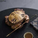 GobekUsa Crab Ceramic Incense Burner Aromatherapy Tray Room Diffuser Censer Ash Plate