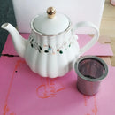 GobekUsa Elegant Gold Flower Cup & Saucer Set - Delicate Porcelain Tea Coffee Mug