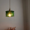 GobekUsa Green Glass LED Pendant Light - Nordic Modern Hanging Lamp