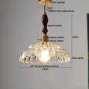 GobekUsa Clear Glass Pendant Lamp Japanese Style LED Hanging Lights