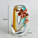 GobekUsa Blue Gradient Glass Vase Desk Decoration Floral Relief Room Decor
