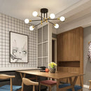 GobekUsa Industrial Sputnik Chandelier Modern Ceiling Light for Kitchen Dining Bedroom