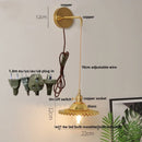 GobekUsa Glass Wall Lamp with Pull Chain Switch and Adjustable LED Light