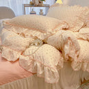 GobekUsa Korean Princess Floral Print Bedding Set in Washed Cotton for Girls