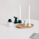 GobekUsa Bunny Rabbit Ceramic Candle Holder for Home Decor