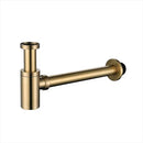 GobekUsa Brass Round Siphon P-Trap Set with Pop-Up Drainer Gun Grey