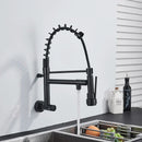 GobekUsa Dual Spout Kitchen Faucet Swivel Wall Mount 360 Rotation Cold Water Tap