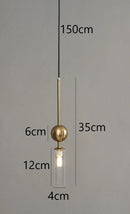 Nordic Gold and Black Glass Pendant Light