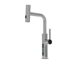 GobekUsa Digital Display Single Lever Brass Kitchen Faucet - Hot Cold Pull Out Mixer