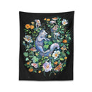 GobekUsa Botanical Floral Garden Tapestry Wall Hanging Fox Wildflower Hippie Psychedelic Home Decor
