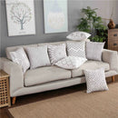 GobekUsa Geometric Embroidered Cushion Cover Light Grey Cotton 45x45cm