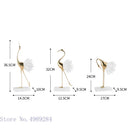 GobekUsa Crane Golden Bird Agate Marble Crystal Home Decor Craft Statue