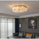 GobekUsa Golden LED Crystal Round Ceiling Lamp