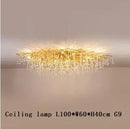 GobekUsa Crystal LED Living Room Chandelier, Modern Luxury Water Drop Pendant Lamp