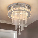GobekUsa Crystal Raindrop Chandelier LED Ceiling Light for Dining Living Bedroom