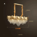 GobekUsa Crystal Chandelier: Modern LED Tassels Stainless Steel Pendant Light for Living Room