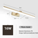 GobekUsa LED Bathroom Vanity Light Gold Silver Black 40-90cm 220V