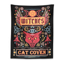 GobekUsa Cat Witchcraft Tapestry: Sun Moon Tarot Mushroom Divination for Home Decor
