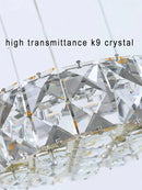 GobekUsa Crystal Ring Chandelier - Color Changing LED Modern Luxury Hanging Lamp