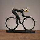 GobekUsa Abstract Resin Cyclist Statue Bike Rider Figurine for Office Living Room
