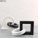 GobekUsa Geometric Knot Sculpture Desk Decor - Abstract Square Ring Statue