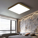 GobekUsa LED Ceiling Lights: Modern Golden Ring Square Round Black Metal Minimalist Lamp