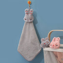 GobekUsa Cartoon Rabbit Coral Velvet Hand Towel - Quick Dry Kitchen Bathroom Cleaning Towel