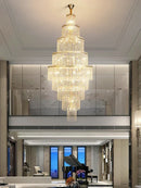GobekUsa Large Golden Crystal Chandelier for Modern Luxury High Ceilings