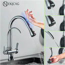GobekUsa Gourmet Pull Out Black Gold Kitchen Faucet with Sprayer Mixer Swivel Sink Tap
