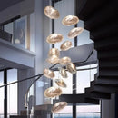 GobekUsa Glass LED Chandelier Lighting for Modern Stairs, Dining Room, and Home Bar