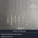 GobekUsa Crystal Water-drop Ceiling Chandelier: Elegant Dining Table Lighting Fixture