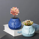 GobekUsa Ceramic Abstract Human Face Flowerpot Succulent Orchid Plant Vase Pot