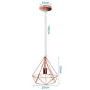 GobekUsa Industrial Iron Cage Pyramid Pendant Lamp for Kitchen Bedroom Living Room