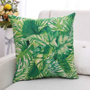 GobekUsa Green Plant Leaves Flower Linen Cushion Cover - Modern Sofa Throw Pillow Cover
