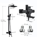 GobekUsa Black Stainless Steel Shower Faucet Set with Waterfall Outlet - Chrome Bathtub Tap