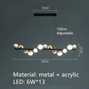 GobekUsa Gold Balls LED Chandelier: Art Deco Round Lighting with Acrylic Balls for Home Décor