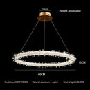 GobekUsa Crystal Flower LED Chandelier: Elegant Round Pendant Light for Dining & Living Room