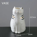 GobekUsa Cat Vase Porcelain Kitten Ornaments Flowerpot Handicrafts Home Decoration
