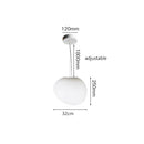 GobekUsa Gregg Glass Suspension Light - White LED Cobblestone Pendant for Villa Staircase & Shop