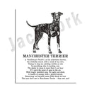 GobekUsa Dog Breed Poetry Poster Collection: Vizsla, Pomeranian, Manchester Terrier, and More
