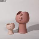 GobekUsa Abstract Face Ceramic Vase for Table Flowers Decoration